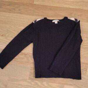 Burberry Black Sweater with Check Accents